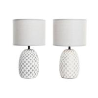 Bureaulamp DKD Home Decor Koper Wit Keramiek 220 V 40 W (24 x 24 x 40 cm) (2 Stuks)