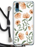Peachy flowers: Huawei P20 Transparant Hoesje met koord