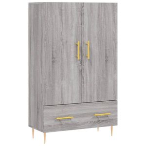 vidaXL Hoge kast 69,5x31x115 cm bewerkt hout grijs sonoma eikenkleurig