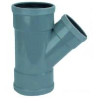 Wavin PVC Verloop T-Stuk 45° Manchet | Waterbeheer - 125x110mm, 3xmof | Ideaal voor Vijversysteem