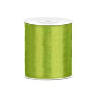 1x Hobby/decoratie groen satijnen sierlint 10 cm/100 mm x 25 meter