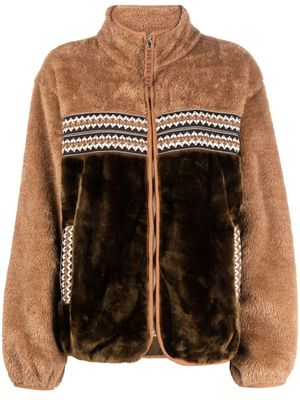 UGG veste Marlene en polaire à col montant - Marron