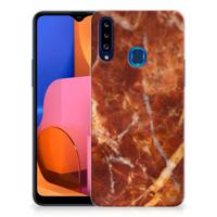 Samsung Galaxy A20s | TPU | Siliconen hoesje | Marmer Bruin