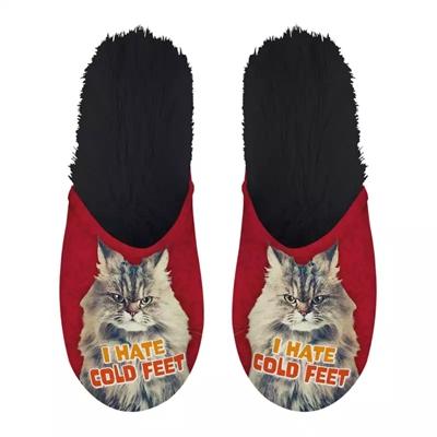 Pantoffel i hate cold feet rood / zwart