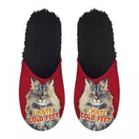 Pantoffel i hate cold feet rood / zwart Pantoffel i hate cold feet rood / zwart