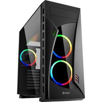 Sharkoon NIGHT SHARK RGB tower behuizing 2x USB-A 2.0, 2x USB-A 3.2 (5 Gbit/s), 2x Audio, Window-kit - thumbnail