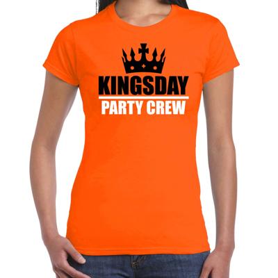Koningsdag t-shirt - Kingsday party crew - oranje - dames - koningsdag outfit - kleding