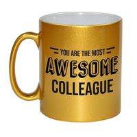 1x stuks personeel / collega cadeau gouden mok / you are the most awesome colleague   -