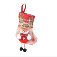 2 PC'S mini kerst kousen geschenk zakken kerstversiering voor Home Festival Party (sneeuwpop stijl)