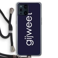 Gijweet: Oppo Find X3 Transparant Hoesje met koord