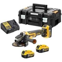 DeWALT DCG405P3-QW 18V haakse accu slijpmachine incl. 3x 5.0Ah accu&apos;s en lader in koffer