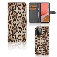 Samsung Galaxy A72 | Telefoonhoesje | Met pasjeshouder | Leopard