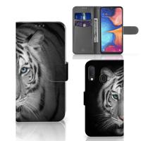 Samsung Galaxy A20e | Telefoonhoesje | Met pasjeshouder | Tijger