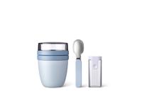 2-delige Mepal lunchset ellipse nordic blue lunchpot + vouwlepel