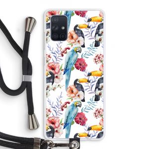 Bloemen tukan: Samsung Galaxy A71 Transparant Hoesje met koord