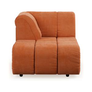 HKliving Wave bank left divan Rib Dusty Orange