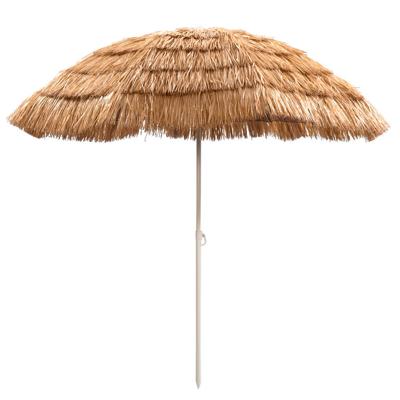 Leen Bakker - Parasol Palm Beach - Naturel - Ø200 Cm - Polyester/Metaal - Bruin