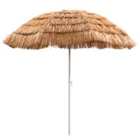 Leen Bakker - Parasol Palm Beach - Naturel - Ø200 Cm - Polyester/Metaal - Bruin