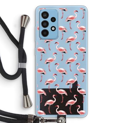 Flamingoprint groen: Samsung Galaxy A52 Transparant Hoesje met koord