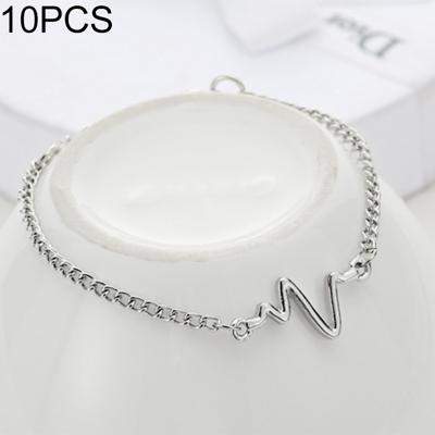 10 stuks eenvoudige persoonlijkheid Bileklik ECG figuur bliksem armband paar hartslag frequentie armband