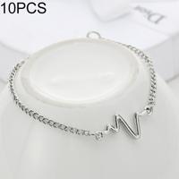 10 stuks eenvoudige persoonlijkheid Bileklik ECG figuur bliksem armband paar hartslag frequentie armband