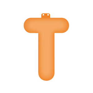 Oranje opblaasbare letter T