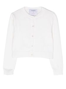 Simonetta cardigan en maille fine à boutonnière - Blanc