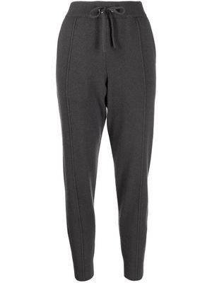 Pringle of Scotland pantalon de jogging en maille nervurée à lien de resserrage - Gris