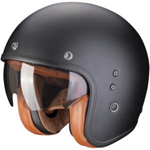 SCORPION Belfast Evo Luxe Mat, Jethelm of scooter helm, Zwart