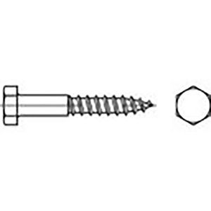 TOOLCRAFT TO-6855612 Zeskant houtschroeven 20 mm Buitenzeskant DIN 571 Staal Verzinkt 100 stuk(s)