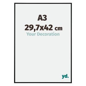 Fotolijst 29,7x42cm A3 Zwart Mat Aluminium Kent