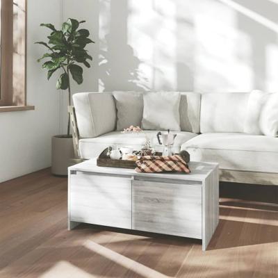 Salontafel 90x50x41,5 cm bewerkt hout grijs sonoma eikenkleurig