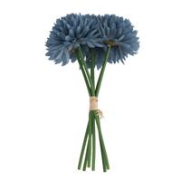 Chaks Kunstbloemen boeket dahlia - blauw - 26 cm - bloemstuk - onderhoudsvrij