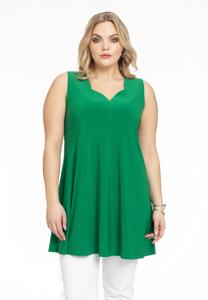 Yoek Singlet wide bottom V-hals | Groen | Maat 54/56