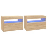 The Living Store Tv-meubelen 2 st LED-verlichting 60x35x40 cm sonoma eikenkleur - Kast