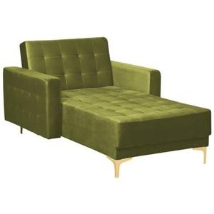 Beliani - ABERDEEN - Chaise longue - Groen - Symmetrisch - Fluweel