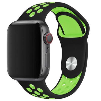 Apple Watch Dubbel Sport Band - Zwart Groen - 38, 40, 41 & 42mm - ML Apple Watch Dubbel Sport Band - Zwart Groen - 38, 40, 41 & 42mm - ML