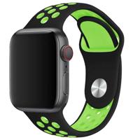 Apple Watch Dubbel Sport Band - Zwart Groen - 38, 40, 41 & 42mm - SM