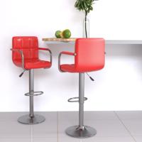 Barstoelen 2 st kunstleer rood