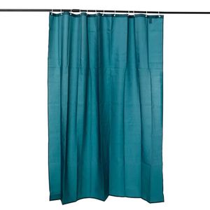 Douchegordijn - petrol blauw - polyester - 180 x 200 cm - inclusief ringen