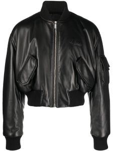 Off-White Leren jack - Zwart