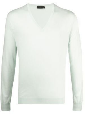 Prada pull en maille à manches longues - Vert