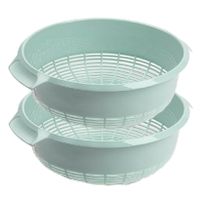 Forte Plastics set van 2x stuks kunststof keuken vergiet van 27 x 10 cm mintgroen