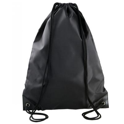 Sport gymtas/draagtas met rijgkoord - 8x stuks - zwart - 34 x 44 cm - polyester - verstevigde hoeken
