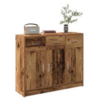 Dressoir 91x28x75 cm bewerkt hout oud houtkleurig