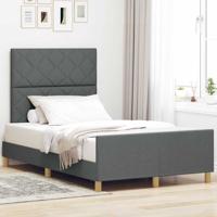 Bedframe met hoofdeinde Donkergrijs 120 x 200 cm Stof