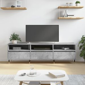 Tv-meubel 150x30x44,5 cm bewerkt hout betongrijs