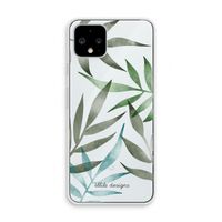 Tropical watercolor leaves: Pixel 4 Transparant Hoesje