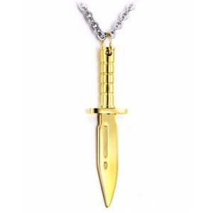 Heren hanger Edelstaal Dagger Gold