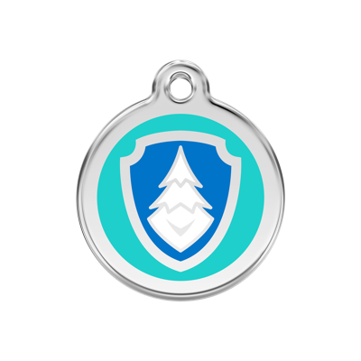 Nickelodeon Paw Patrol Everest Aqua roestvrijstalen hondenpenning medium/gemiddeld dia. 3 cm - Reddingo